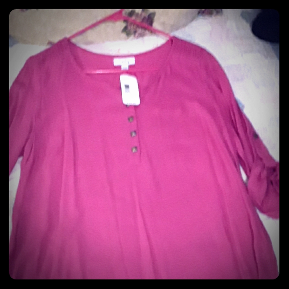Bright pink blouse